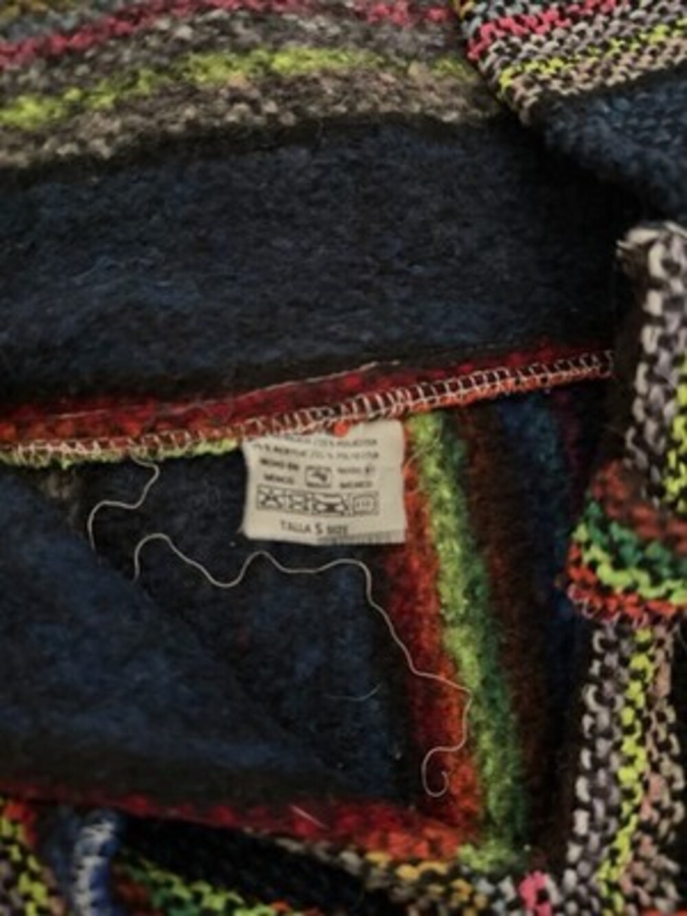 Baja poncho pullover size Small front pocket, hooded - Picture 5 of 5